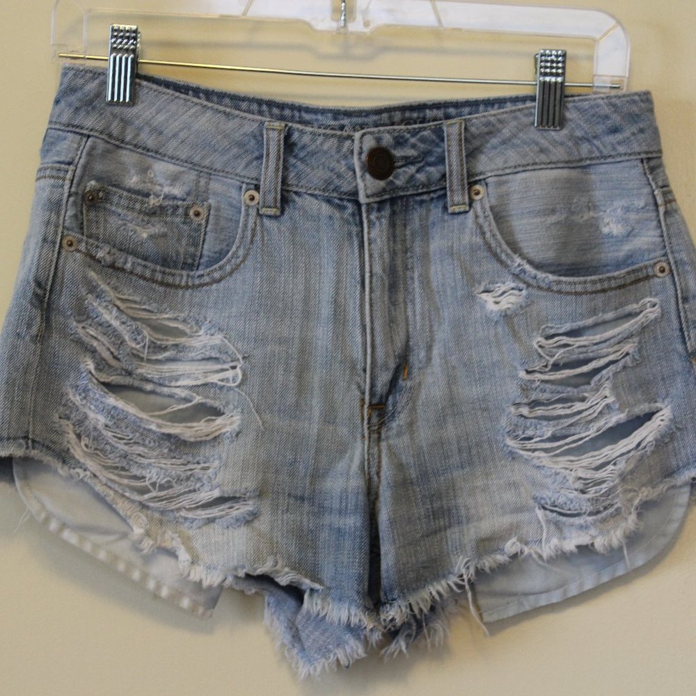 AE Light Blue Denim Shorts